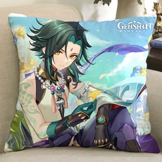 원신 샤오 봉제 인형 베개 골드록 인형 수호 야샤 장군 애니메이션/2D 베개, 12