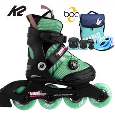 K2 정품 아동용 인라인스케이트 2026 루미보아 민트+가방+보호대+헬멧세트, 1개, 가방+보호대+헬멧-민트세트