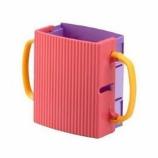 鋁箔包飲料盒 小牛奶縮拉盒 輔助杯架 飲料盒 防灑飲料杯 折疊式 防擠壓 杯架 飲料架, 1個, 紅紫色 / 2839