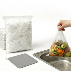 코코온 프리미엄 일회용 싱크대 배수구 거름망 + 초파리차단 실리콘 덮개 보관함 세트, 1세트, 2. 대형 100매+실리콘덮개