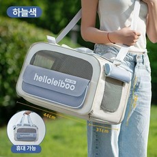 대용량 반려동물 휴대용 고양이 강아지 통풍 펫 가방, 스카이블루 숄더 크로스바디 핸드백, XL, 1개