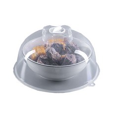 PP材質可微波透明防濺罩 微波爐蓋 保鮮蓋 防濺蓋 耐熱餐罩 中號, 1個, 透明