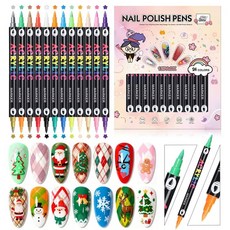 겔락틱 12색 네일 아트 펜 세트 3D 컬러 속건 릴 페인트 마커 DIY 디자인용 도팅 라이너 브러시 홈 앤 매니 도구, Pink