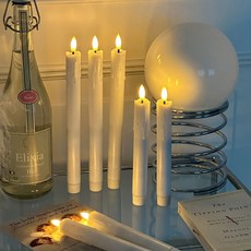 이이공브이샵 촛농 LED 화이트 테이퍼캔들 전자양초 리모컨 인테리어 조명 진짜같은 캔들, 롱