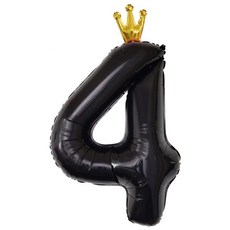 이벤트홀릭 초대형 왕관 숫자은박풍선, 블랙 4