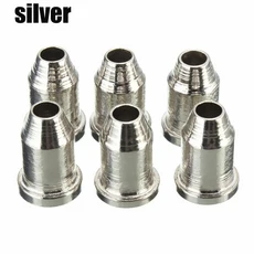 기타 호환 텔레캐스터 스틸 스트링 캡 1/4 인치 페룰 달콤한 음성 악기 부품 액세서리 신제품 6 개, 01 silver