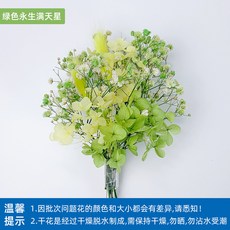 馬賽克花瓶裝飾製作創意材料包 兒童手工藝術品 DIY禮物, 1個, 【乾花束】綠色滿天星