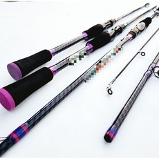 釣友俱樂部 釣竿 魚竿 七彩路亞竿 ML調 遠投 超硬 海竿 碳素插節 槍柄 直柄 釣魚竿 拋竿 漁具, 紫色 槍柄,1.65