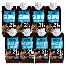 롯데칠성 오트몬드 프로틴 제로슈거 쿠키앤크림, 250ml, 8개