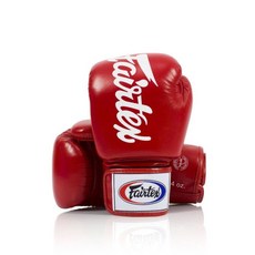 Fairtex BGV19 真皮拳擊手套 紅色, 1個, 8oz