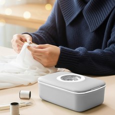 홈앤하비 가정용 바느질세트 돋보기 반짇고리, 1개, 그레이케이스