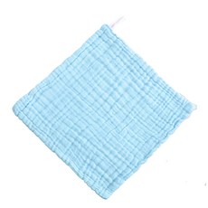 卡通恐龍造型紗布手帕，柔軟親膚吸水速乾寶寶口水巾，多功能清潔巾, 藍色, 1個, 1個裝