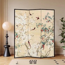 파티션 거실 인테리어 병풍 엔틱 가림막 스크린 공간분리 카페 접이식 칸막이 빈티지 장식 현관 가림벽, 폭 1.2x높이 1.8  합판 3장, 12가지 스타일