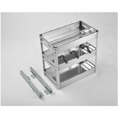 Mist密斯特五金 不鏽鋼座式緩衝調味籃 多層廚房收納 緩衝滑軌 穩固座式安裝, 圖片色, 1套裝