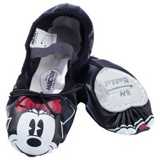 SNC 디즈니 유아동 여아 가죽 블랙 학예회 재롱잔치 페이스 발레슈즈 덧신 실내화 [미니]