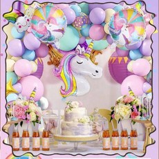 러블리하고 귀여운 유니콘 동물 다양한 풍선 파티용품, 유니콘_onesize