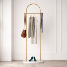 차르미콜 스탠드 옷걸이 반원형 심플 인테리어 행거, 골드