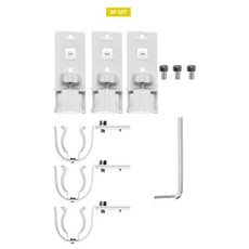 免打孔卡夾式窗簾支架 碳鋼材質 窗框羅馬桿掛鉤 不影響開關窗 3入組, 碳鋼材質【3隻裝】