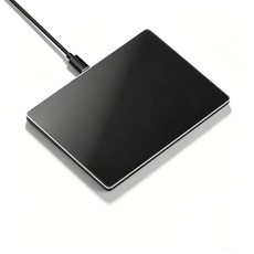 Luocute 유선 USB 트랙패드 멀티 터치 제스처 타입 C 연결이 가능한 대형 5.4인치 슬림 알루미늄 합금 터치패드 (컴퓨터 노트북 데스크탑 OS X용) (흰색), Black
