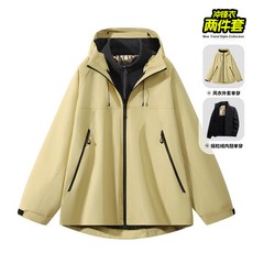 冬季戶外防水防刮透氣登山情侶搖粒絨內膽三合一沖鋒衣外套 短款保暖棉服