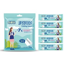 하루온 냉타올 쿨링타올 쿨링시트 -7도 쿨 냉각시트(일반형) 2시간 지속/여행/ 휴가/ 운동/ 골프/ 야구장/ 페스티벌/ 더위/ 출퇴근 필수품/ 쿨스카프/ 바디시트, 5개