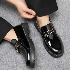 정장구두 유광 남성 금장 클래식 플랫 로퍼 ZG-ATM06