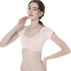 패드달린 땀흡수반팔티 여름이너탑 여자기능성티 여성요가복상의, 블랙 M, 1