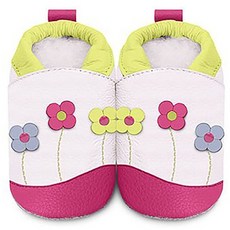 shooshoos 英國真皮手工學步鞋/嬰兒鞋 粉綠花園