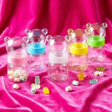 PVC용기 곰머리 이중더블 (입구구멍크기 약 5cm), RB1999__칼라혼합__다섯개입__