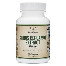 Double Wood Citrus Bergamot Extract 1000mg 膠囊, 1個, 60錠