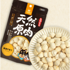 旺喵星球 天然原肉 貓狗零食 小丁 14g 台灣製造 無添加, 1個, 干貝丁