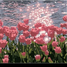 [하모니아트]DIY 유화그리기 그림그리기 세트 유화페인팅 20x20 튤립 물결, 1개, 06. 달