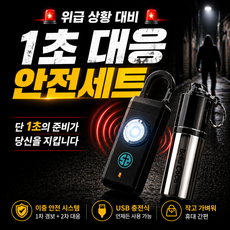 호신용경보기 세트 2종 구성 안전 대비 필수템 휴대용 호신용품 벨라코코 일렉트릭 블루, 1세트