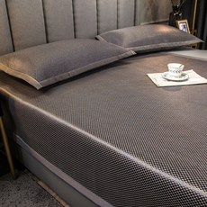 藤席冰絲涼蓆三件套 可水洗床笠款空調席, 斑駁歲月-牀蓆款涼而不冰-裸睡親膚