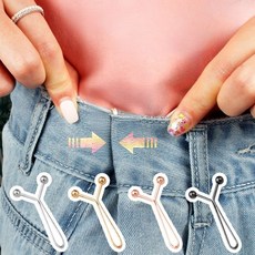 슈리팜 Y핀 바지 허리줄이기 바지 밑단 줄임핏 허리 조절 클립, 4개, 실버