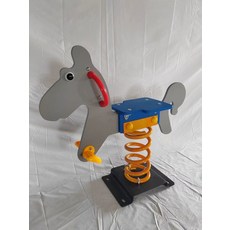 놀이터 스프링 목마 공원 동물 흔들말 시소 야외 흔들의자, 1개, 형광녹색