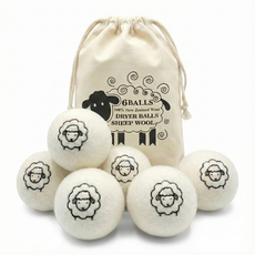 뉴모먼트 울 드라이어 볼 건조기 정전기 양모볼 6p + 전용파우치1개, 1세트, 크림화이트