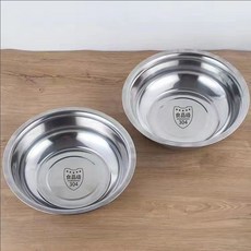 304加厚不銹鋼盆 和麵盆 洗菜盆 廚房家用大號圓形洗臉盆, 1個, 22cm加厚盆304買壹送壹