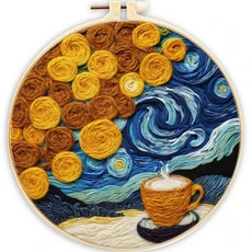 GATYZTORY 프레임 울 펠트 페인팅 바늘 자수 나무 DIY 공예 성인용 조경 홈 장식 20x20, 02 트랜스 보라색