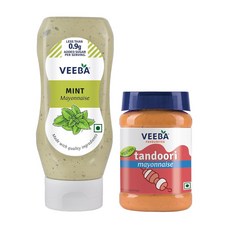 Veeba Mint Mayonnaise 300g 및 Tandoori Mayonnaise 250g 2팩, 최고의 소스, 2개