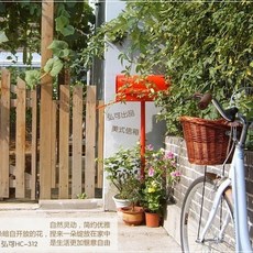 Shark家具 大紅色室外防雨郵筒信箱 田園風婚慶裝飾郵箱帶鎖, 古銅色美式不帶鎖