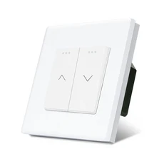 TAWOIA 일반 커튼 푸시 버튼 스위치 EU 유리 프레임 전동 롤러 블라인드 셔터 스위치 자동 리바운드 리셋, 07 PC White