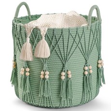 Blanket Basket for Living Room Decor Storage Toy Organizer Boho Baskets Modern Farmhouse Small Lau