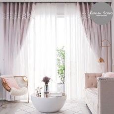 [지나송] 오로라 웨딩레이스 이중암막커튼 풀세트