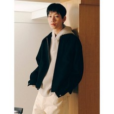 매장정품 에잇세컨즈 8SECONDS 울혼방 칼라넥 숏 블루종 블랙 (264139FY25) 264139FY25 208423