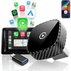 Apple 아이폰호환 Android Auto 2026 업그레이드용 무선 CarPlay 어댑터 블루투스 Wi Fi 플러그 앤 플레이 3배 빠른 자동 재연결 지연 없음 유선 Car