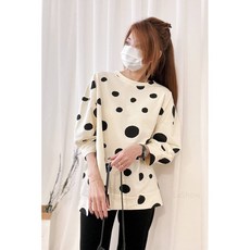 大小點旁開叉T 1746 薄款滿版點點 活力旁開叉上衣, 咖點點, 1個
