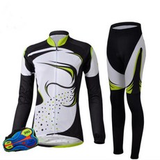 최신 가을 겨울 자전거 세트 자전거 정장 유니폼 프로 팀 레이싱 스포츠 긴 소매 자전거 유니폼 남성용 바지, 3) D  S, 1개