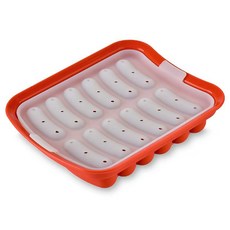 耐高溫食品級矽膠肉腸模具, 紅色雙排 肉腸工具, 1套, 肉腸工具