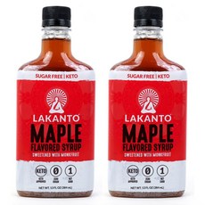 라칸토 몽크프루트 스위튼드 메이플 플레이버드 시럽 키토 무설탕, 384ml, 2개